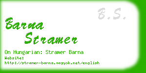 barna stramer business card